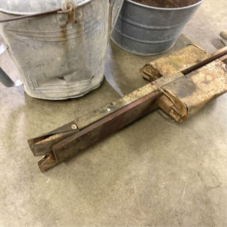 A Trio of Antique and Vintage Agricultural and Gardening Implements