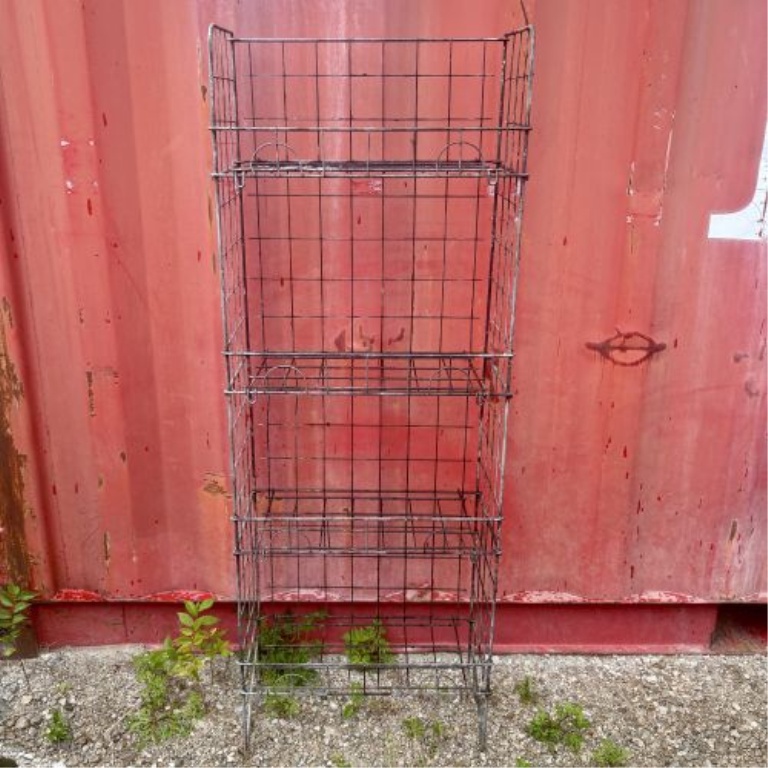 Vintage Industrial Four-Tier Wire Store Display Rack