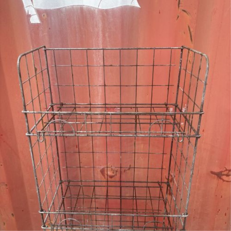 Vintage Industrial Four-Tier Wire Store Display Rack