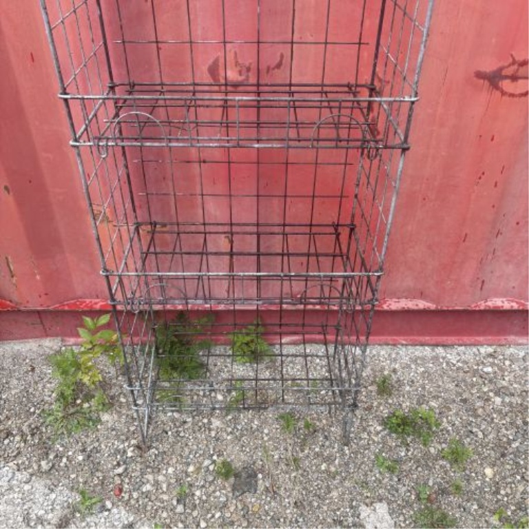 Vintage Industrial Four-Tier Wire Store Display Rack