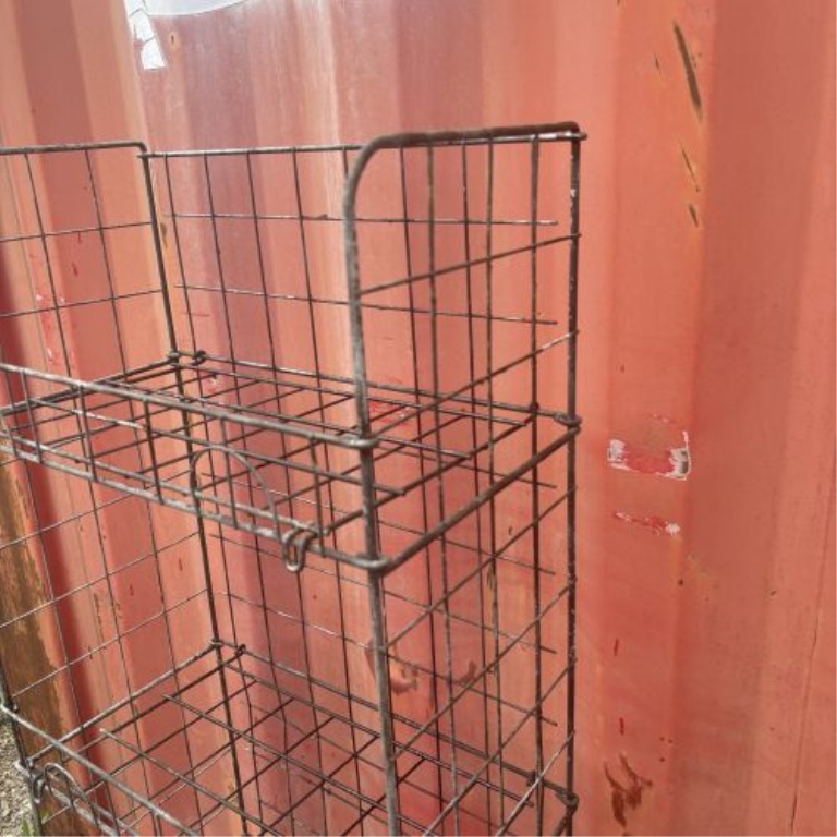 Vintage Industrial Four-Tier Wire Store Display Rack