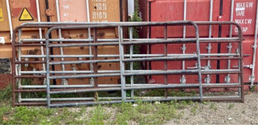 A Collection of Tubular Steel Livestock Corral Panels and Gates