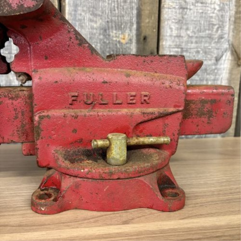 Vintage Fuller No. 5 Mechanics Bench Vise with Swivel Base and Anvil
