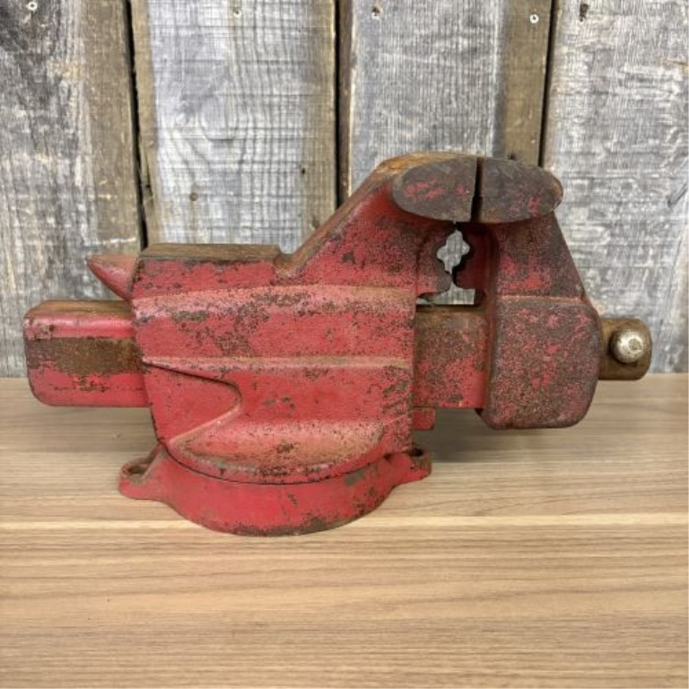 Vintage Fuller No. 5 Mechanics Bench Vise with Swivel Base and Anvil