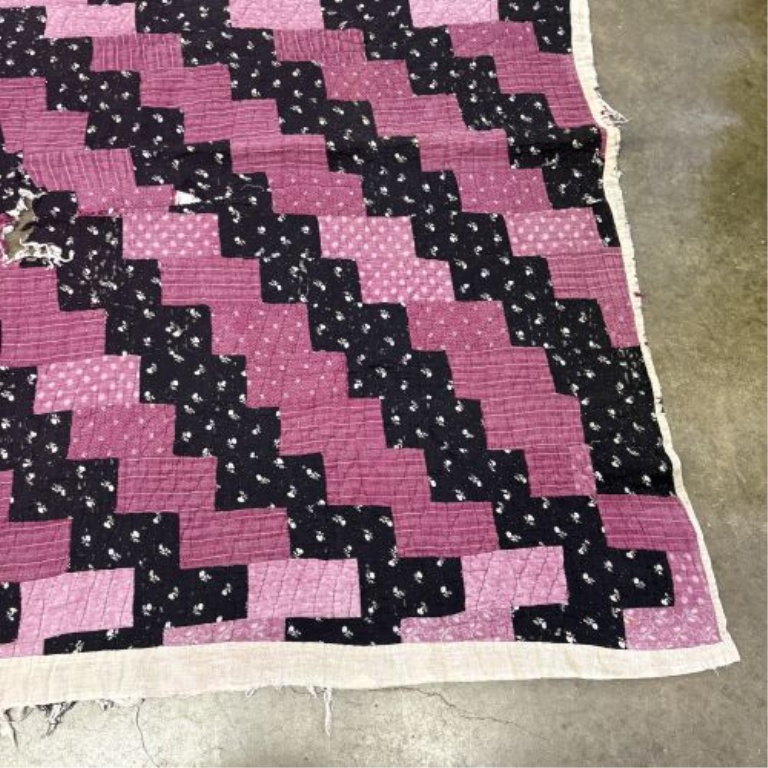 Late 19th to Early 20th Century Hand-Quilted Patchwork Utility Quilt