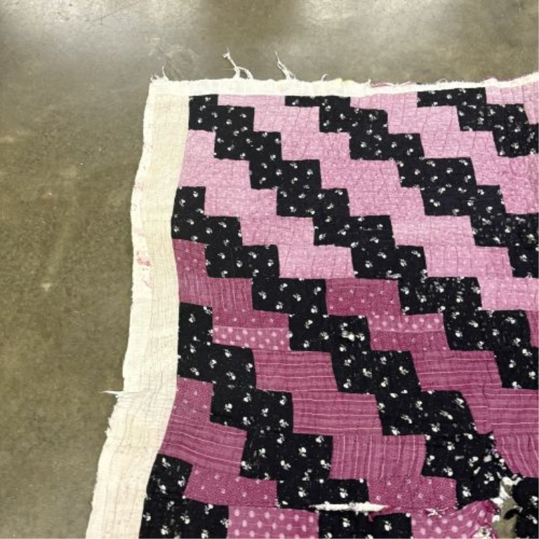 Late 19th to Early 20th Century Hand-Quilted Patchwork Utility Quilt