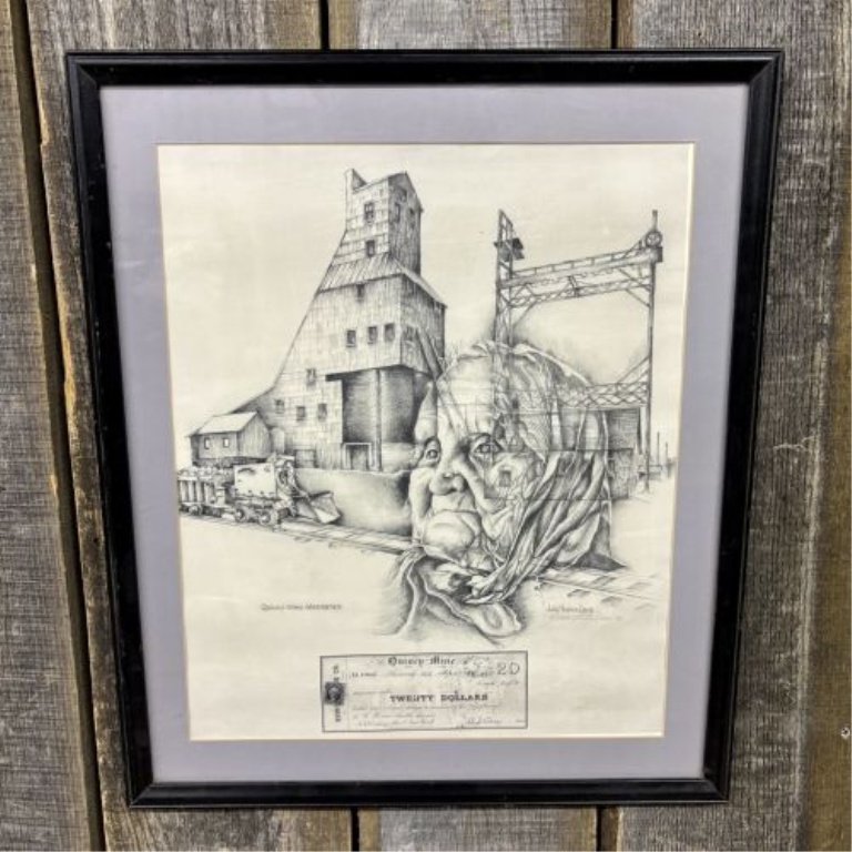 Judy Haskins Davis, Quincy Mine Memories, Graphite Drawing, 1993