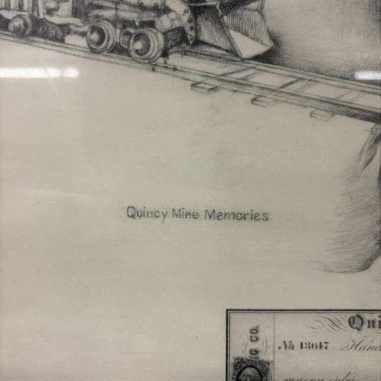 Judy Haskins Davis, Quincy Mine Memories, Graphite Drawing, 1993