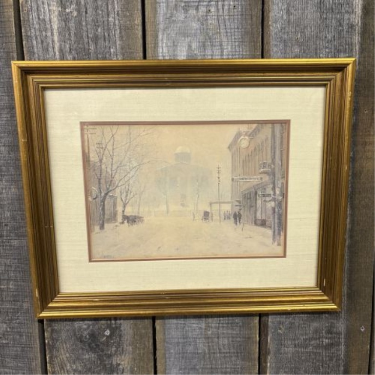 Paul Sawyier (American, 1865-1917), Old Capitol in the Snow, Limited Edition Print