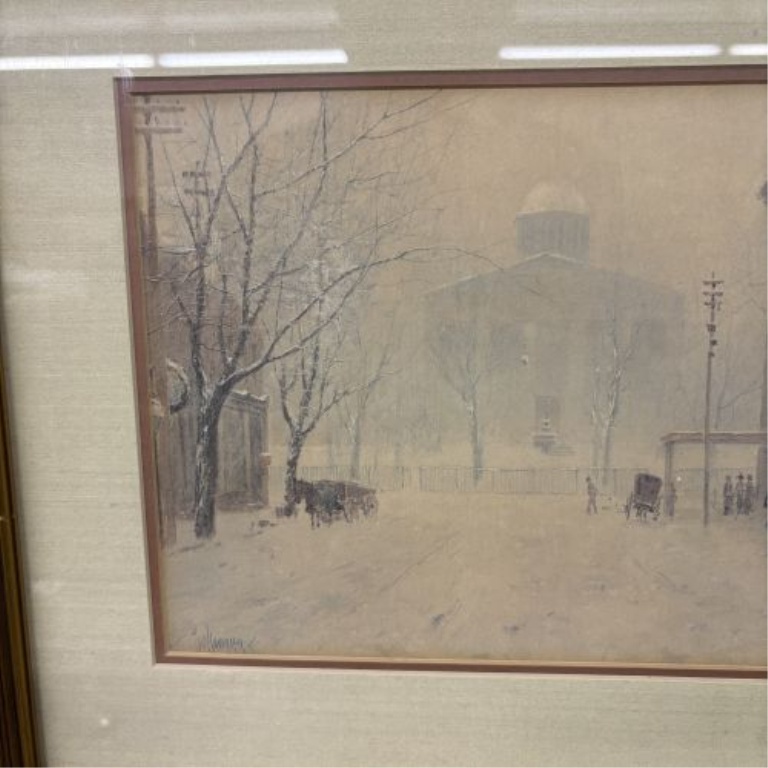 Paul Sawyier (American, 1865-1917), Old Capitol in the Snow, Limited Edition Print