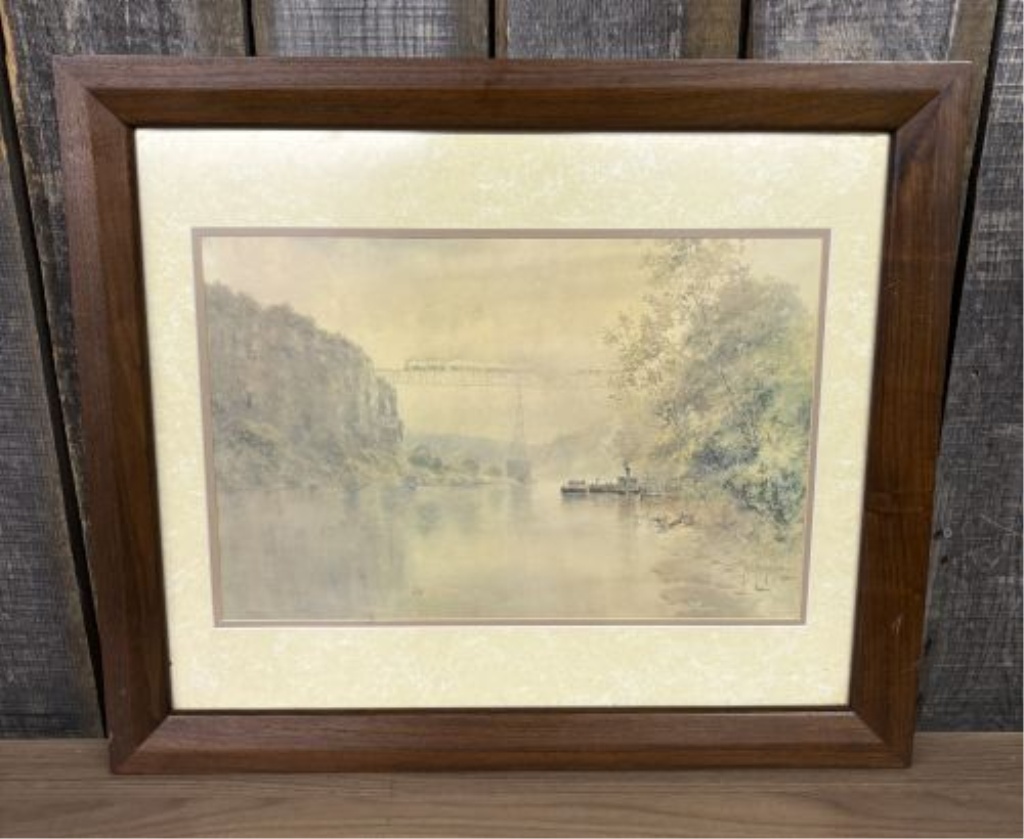 Paul Sawyier (1865-1917) Limited Edition Print Train at High Bridge