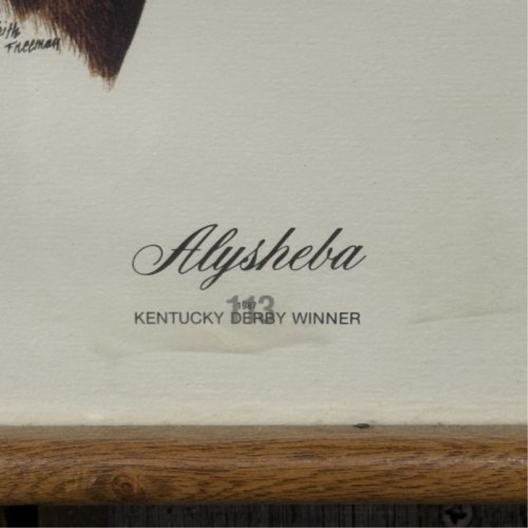 Keith Freeman Offset Lithograph Print of Kentucky Derby Winner Alysheba