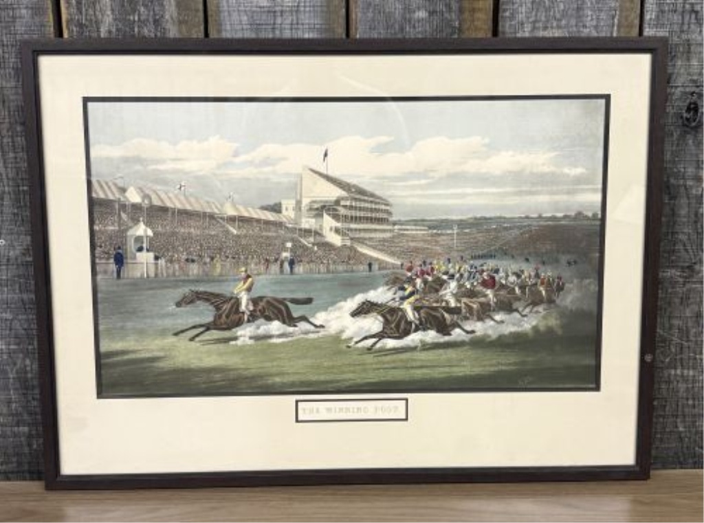 H. Alken, The Winning Post, Framed Hand-Colored Sporting Print