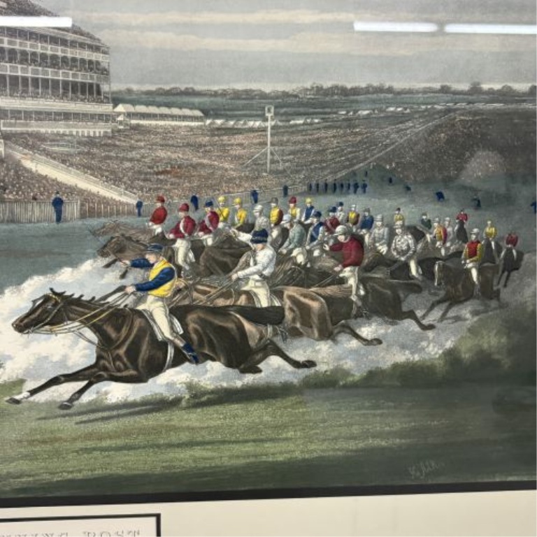 H. Alken, The Winning Post, Framed Hand-Colored Sporting Print