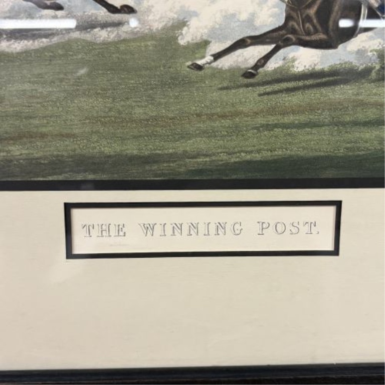 H. Alken, The Winning Post, Framed Hand-Colored Sporting Print