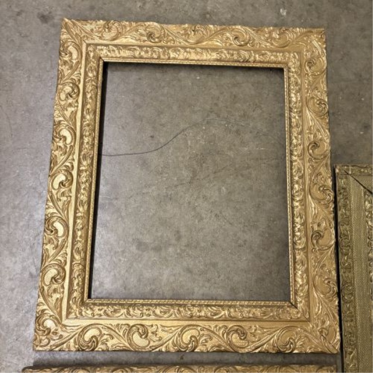 Set of Three Antique Victorian Style Gilded Wood and Gesso Picture Frames