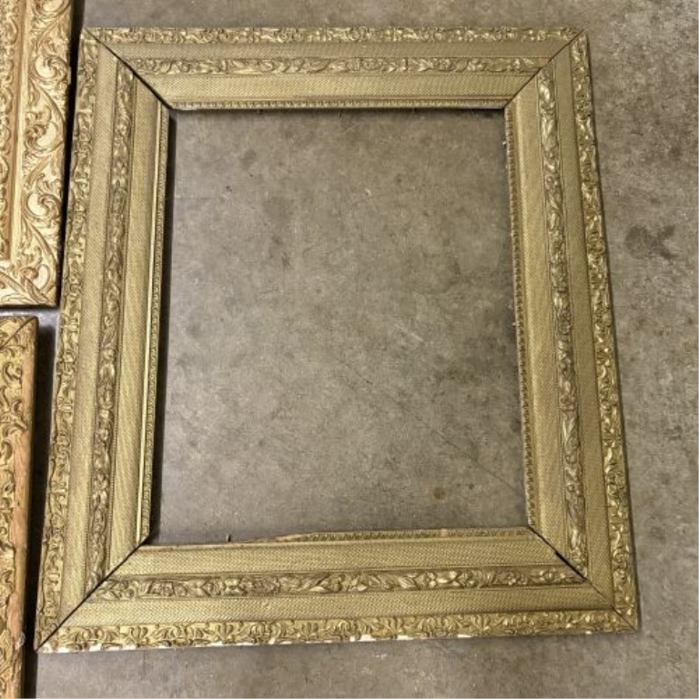 Set of Three Antique Victorian Style Gilded Wood and Gesso Picture Frames