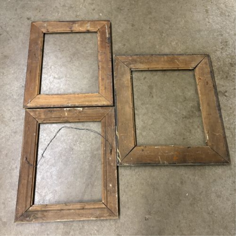 Set of Three Antique Victorian Style Gilded Wood and Gesso Picture Frames