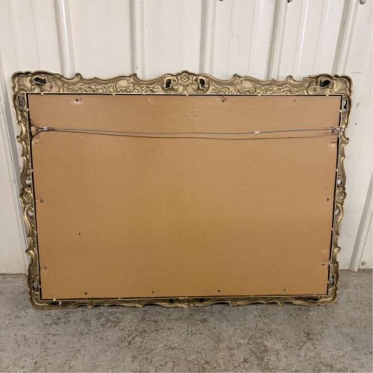 Large Late 20th Century Ornate Rococo Revival Style Gilt Wall Mirror