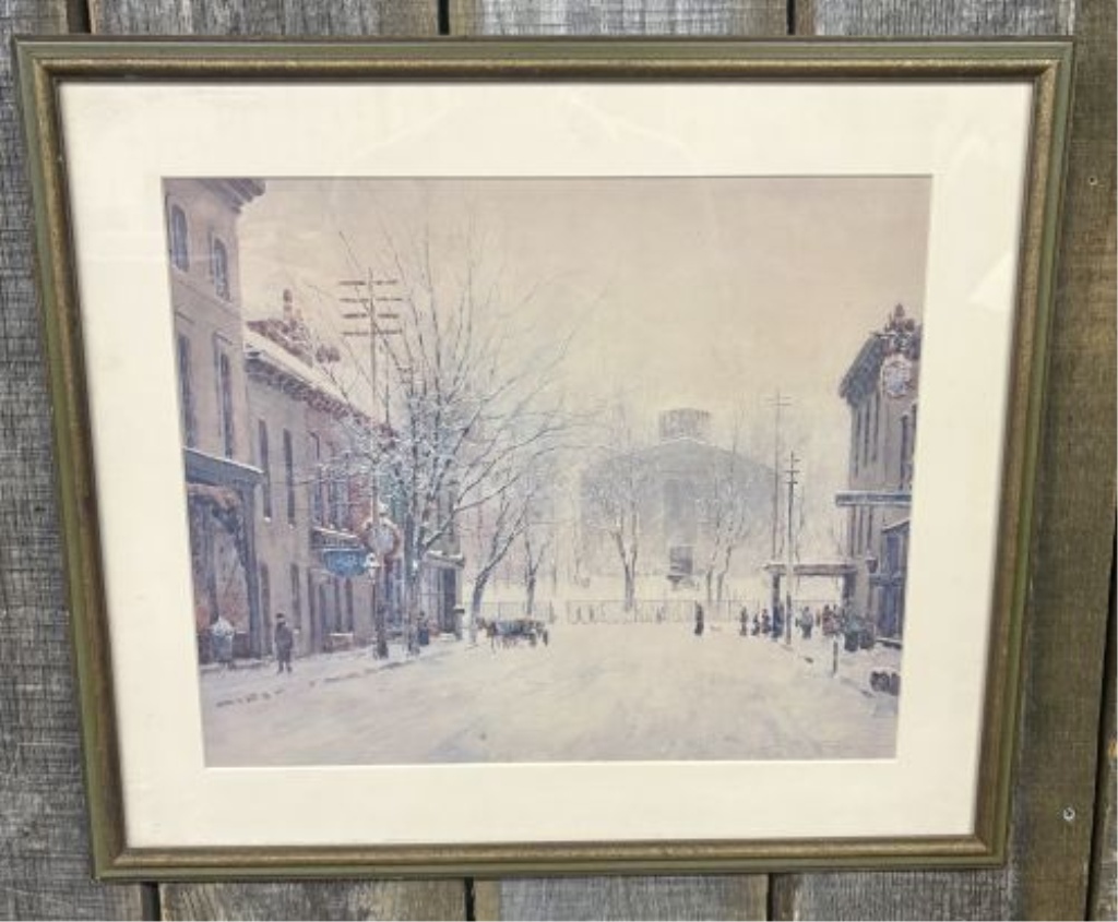 Paul Sawyier (American, 1865-1917), Old Capitol in Snow, Framed Print