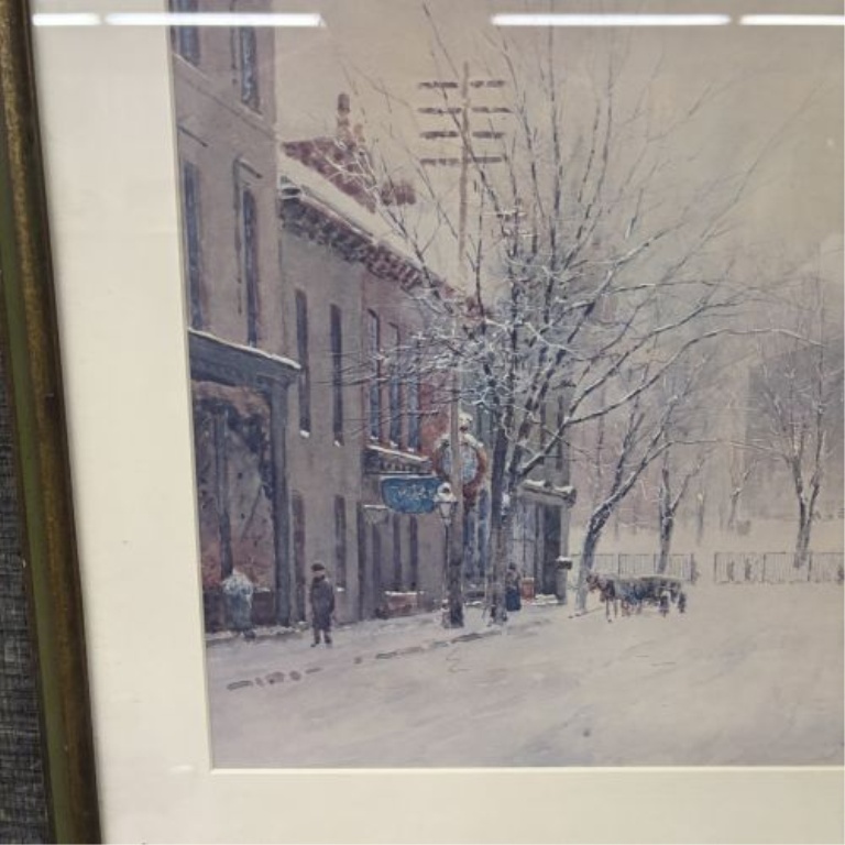 Paul Sawyier (American, 1865-1917), Old Capitol in Snow, Framed Print