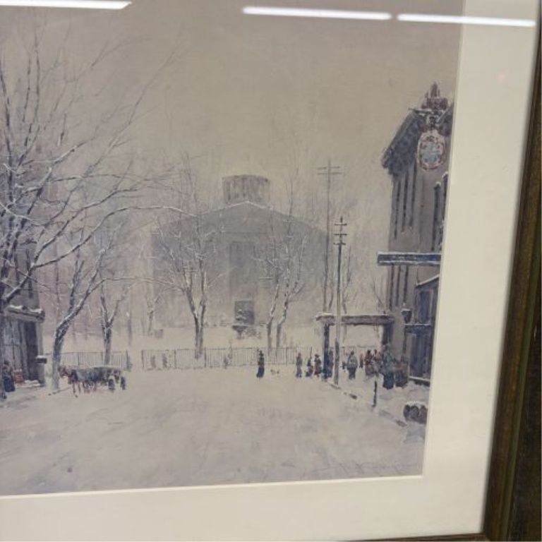 Paul Sawyier (American, 1865-1917), Old Capitol in Snow, Framed Print