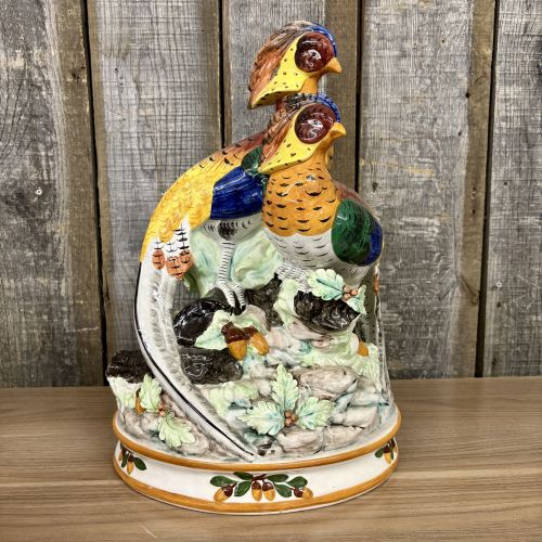 Fitz and Floyd Autumn Bounty Ceramic Pheasant Pair Figurine