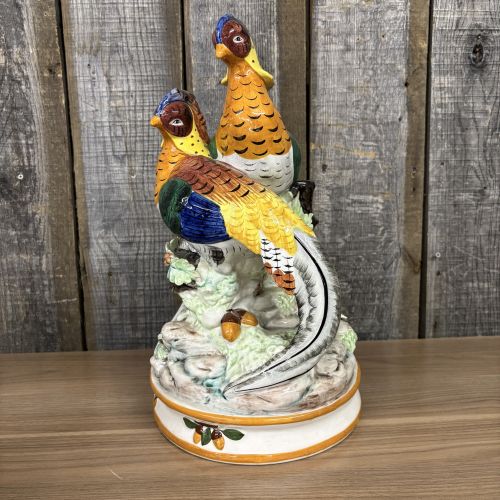Fitz and Floyd Autumn Bounty Ceramic Pheasant Pair Figurine