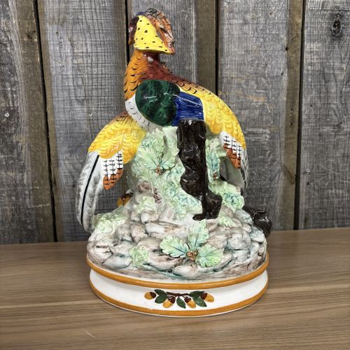 Fitz and Floyd Autumn Bounty Ceramic Pheasant Pair Figurine