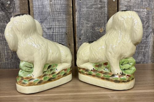 A Pair of Staffordshire Style Ceramic Rabbit Figurines