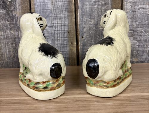 A Pair of Staffordshire Style Ceramic Rabbit Figurines