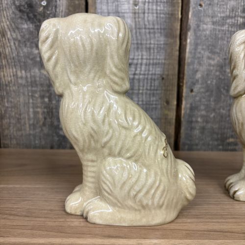 A Pair of Carlton Varney Ceramic Staffordshire Spaniel Figurines