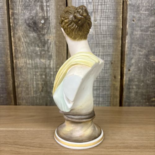 Polychrome Painted Bisque Porcelain Bust of Artemis