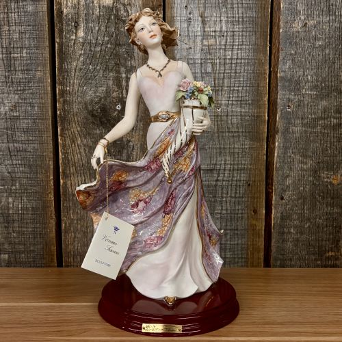 Vittorio Sabadin Capodimonte Porcelain Lady with Cornucopia Figurine