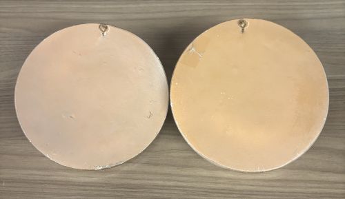 A Pair of Vintage Chalkware Religious Wall Plaques Depicting Jesus and the Virgin Mary