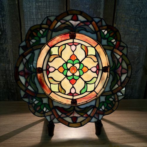 Chloe Tiffany Style Stained Glass Table Screen Lamp