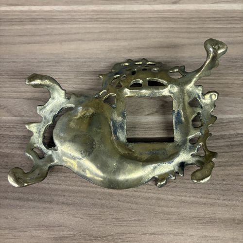 Art Nouveau Cast Brass and Glass Desk Inkstand
