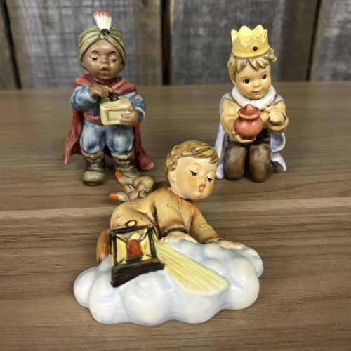 A Trio of Goebel M.I. Hummel Porcelain Figurines Including Two Kings and Searching Angel