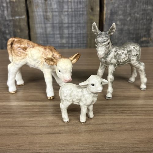 A Trio of Goebel Porcelain Nativity Animal Figurines