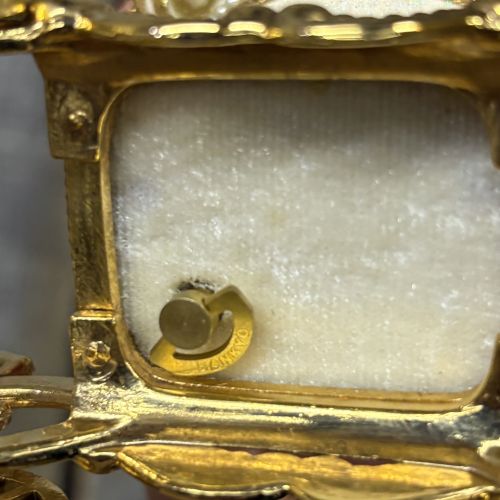 A Pair of Musical Faberge Style Wedding Carriage Egg Figurines with Glass Cloches
