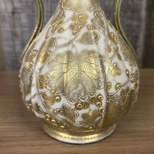 Japanese Nippon Era I.E. and C. Co. Moriage Porcelain Twin Handled Vase