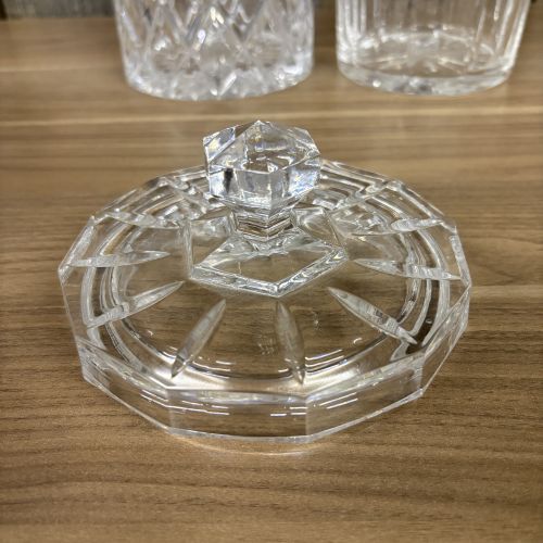 Two Cut Crystal Vessels Including a Waterford Lismore Biscuit Barrel