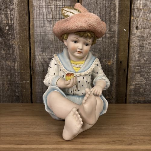 Andrea by Sadek Bisque Porcelain Piano Baby Boy Figurine Model 6161