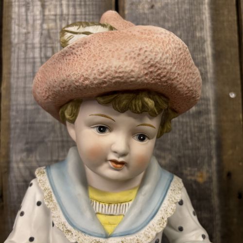 Andrea by Sadek Bisque Porcelain Piano Baby Boy Figurine Model 6161