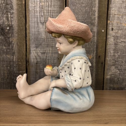 Andrea by Sadek Bisque Porcelain Piano Baby Boy Figurine Model 6161