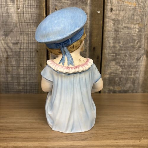 Large Antique German Bisque Porcelain Piano Baby Figurine