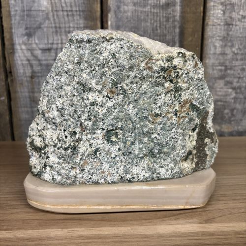 Brazilian Amethyst Geode Slice on Polished Banded Stone Base