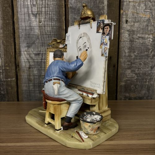 Gorham Norman Rockwell Triple Self Portrait Limited Edition Porcelain Figurine