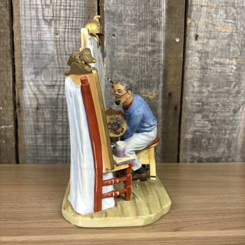 Gorham Norman Rockwell Triple Self Portrait Limited Edition Porcelain Figurine