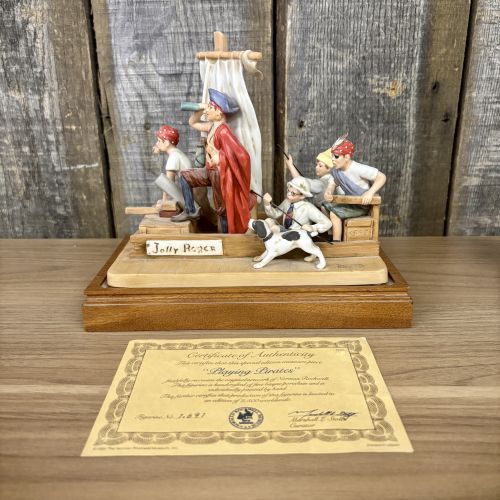 Norman Rockwell Museum Special Edition Playing Pirates Bisque Porcelain Figurine No. 1691 of 2500